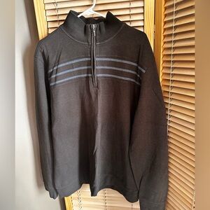 Van Heusen Men's Brown and Gray long sleeve Zip-Up Sweater